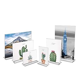 Bluesun 2 Pack -6x8 Picture Frame, Clear Acrylic