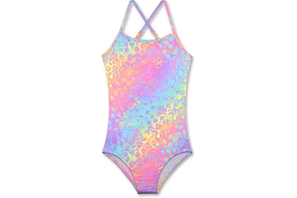 LUOUSE Swimwear for Girls Swimsuits Quick Dry Cross-Back Adjustable Strap Bathing Suit for Kids 2-13 Years