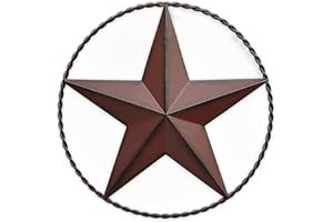 VIVICOMFY 12.4" Red Barn Star Wall Decor, Metal Stars for Outside or Inside Texas Stars Art Rustic Vintage Western Country Home Farmhouse Wall Decoration