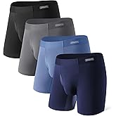 Separatec Mens Underwear with Separate Pouch, Micro Modal Boxer Briefs Seamless Waistband Underwear for Men 4 Pack