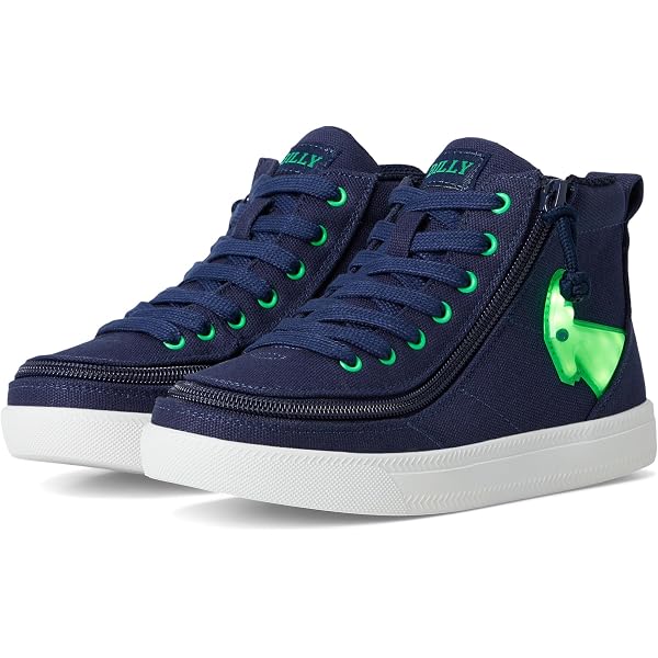Billy Footwear Boys' Classic High Top Shoes - Easy On/Off Zipper Design, Blue