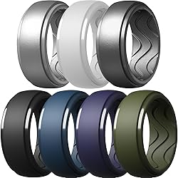 Egnaro Men's Silicone Rings 10mm Wide 2.5mm
