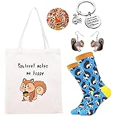 VINTAGE EMBROIDERY V.E. Mushroom Gifts for Women, 5pcs Gift For Panda,Hedgehog,Squirrel Lovers,Animal Socks,Birthday Present