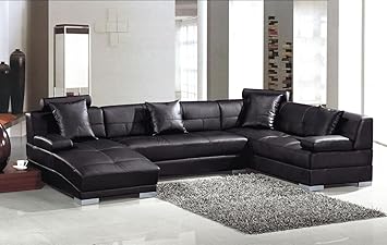 Amazon Com 3334 Black Ultra Modern Sectional Sofa Kitchen Dining