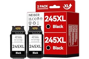 Neiber PG-245XL for Printer 245 Black Ink Cartridges Compatible for MX490 MX492 MG2522 TS3420 TS3122 TS3300 TS3322 TS3320 TR4