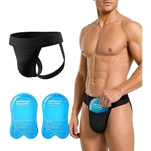SAVOVUX Vasectomy Jockstrap Underware with 2 Ice Packs,Testicular Support | Precision Dual-Sided Therapy｜Secure built-in pock