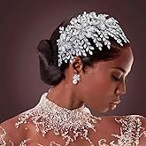 Mpoikba Bridal Hair Accessories, Wedding Hair Pieces for Brides, Rhinestone Bride Headband(Silver)
