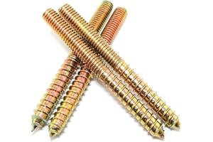 Pro Bamboo Kitchen 8pcs Self-Tapping Screw Hanger Bolts 3/8"-16 x 4" Hanger Bolts Double Headed Bolts for Furniture Wood Joint