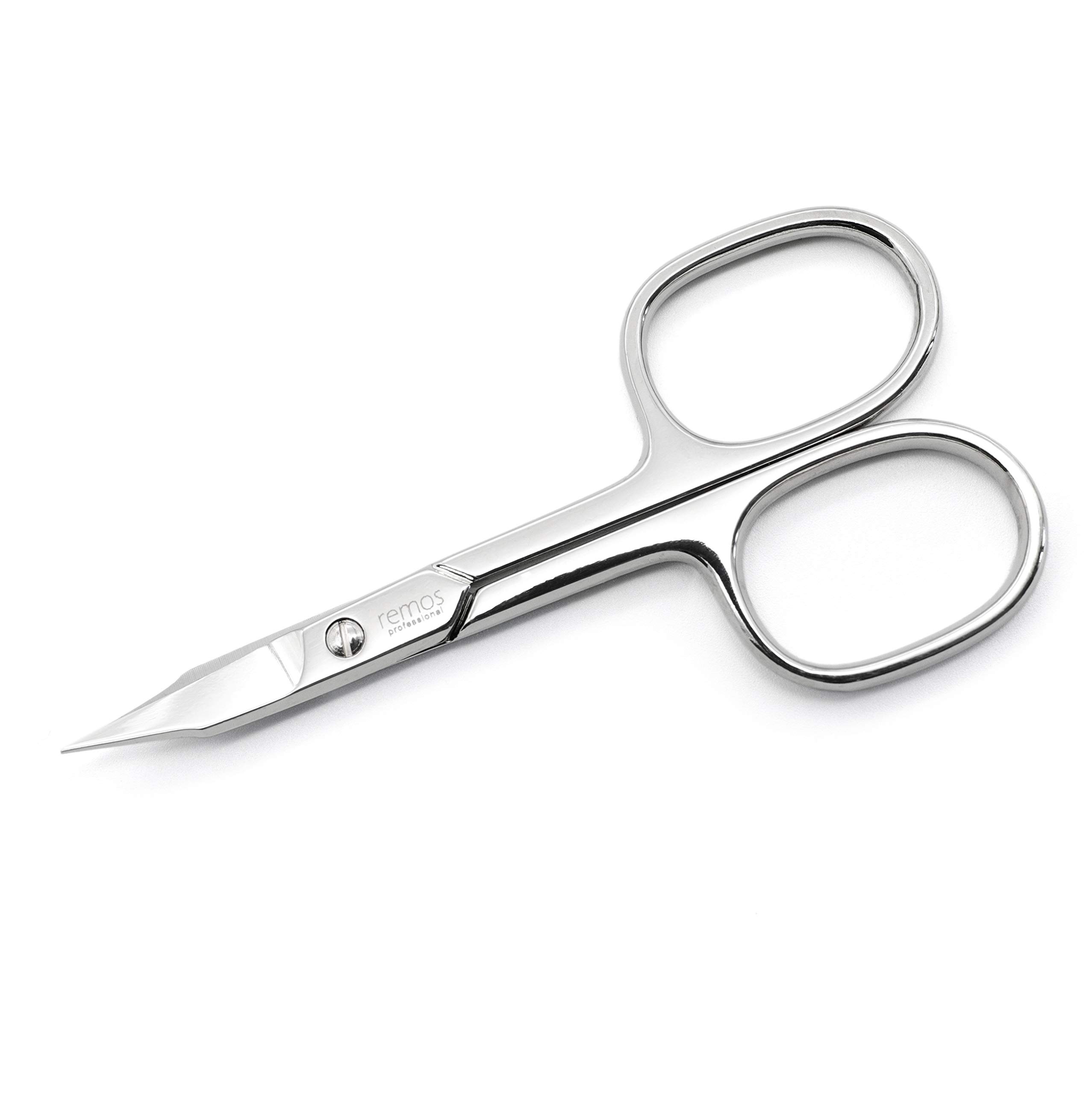 REMOS Nail & Cuticle Scissors with Tower tip - Made of Hardened Steel - 9.5 cm