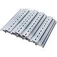 NORJIN 20 Pieces 8inch DIN Rail Slotted RoHS, Aluminum DIN Rail 8 Inches Long, 35mm Wide, 7.5mm High