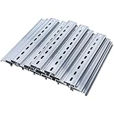 NORJIN 20 Pieces 8inch DIN Rail Slotted RoHS, Aluminum DIN Rail 8 Inches Long, 35mm Wide, 7.5mm High