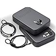 SnapSafe Portable Lock Box for Guns and Valuables, 2 Pack - Includes 2 Lock Boxes (Keyed Alike), 4 Keys and 1500 Pound Patented Security Cable - Thick 16-Gauge Steel - An Ideal Car Gun Safe