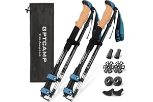 GPTCAMP Walking Sticks,Trekking Poles Collapsible Hiking Poles,Lightweight Folding Travel Walking Pole for Men Women,2pc Adjustable Hiking Stick with EVA Foam Grips for Backpacking