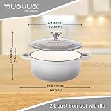 Nuovva Enamelled Cast Iron Dutch Oven Pot 2.1 Qt with lid 20cm Grey view 2