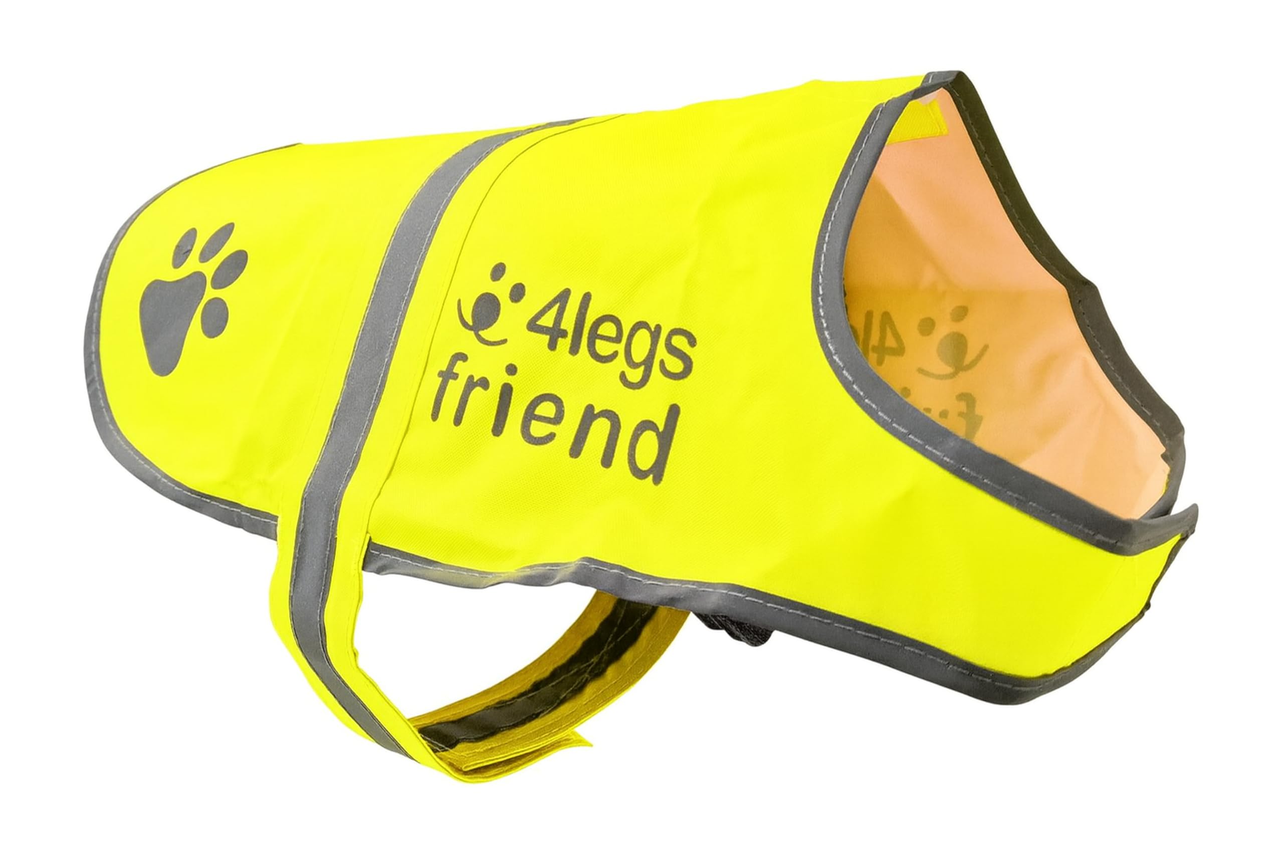 Dog Safety Yellow Reflective Vest With Leash Hole 5 Sizes - High Visibility for Outdoor Activity Day and Night, Keep Your Dog Visible, Safe From Cars & Hunting Accidents | By 4LegsFriend (Medium)