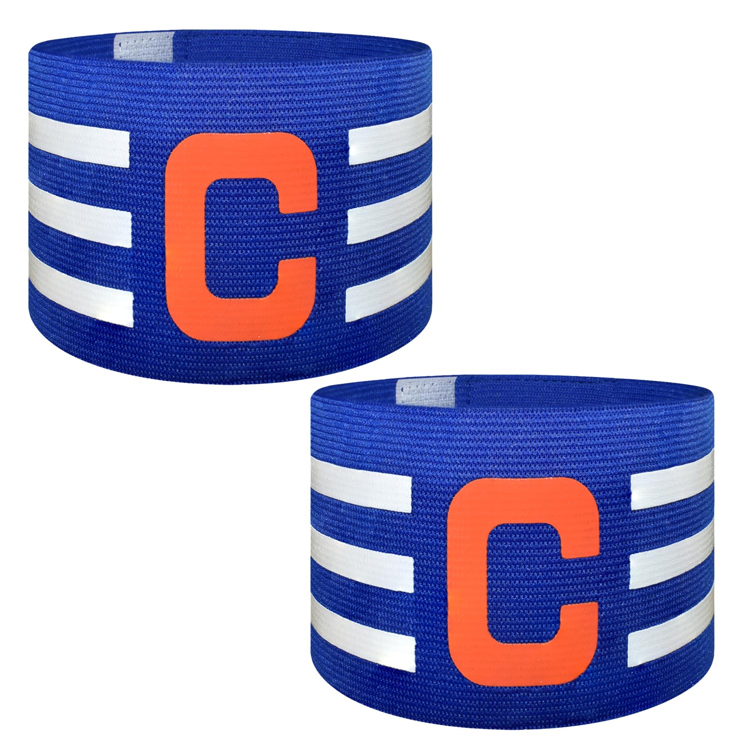 Photo 1 of Soccer Captain Armband, Ynaize 2Pcs Nylon Elastic Adjustable Football Basketball Player Bands for Youth and Adult-Blue