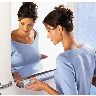 AIUSD Cleaner, Mirror Wall Sticker Rectangle Self Adhesive Room Decor Stick On Art