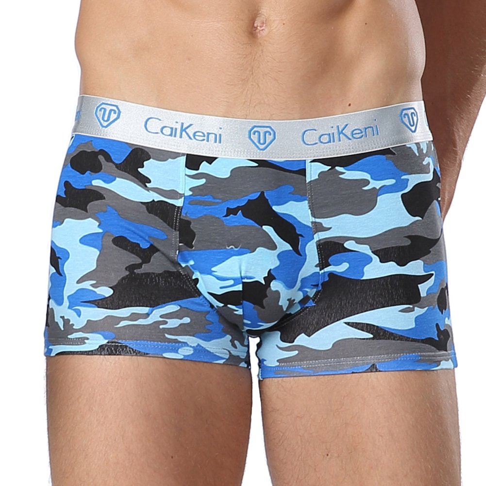 CAIKENI Men\'s Underwear Comfort Cotton Stretch Boxer Briefs Trunk with Camouflage Print