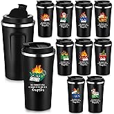 Skylety 10 Pcs Christmas Dumpster Fire Tumblers Funny Office Gifts for Coworkers White Elephant Gag Gifts 17oz Everything Is Fine Coffee Cup for Employee Team Work Friend Teacher(Xmas)