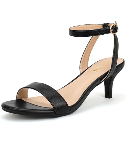 Amazon.com | Coutgo Womens Low Kitten Heels Sandals Strappy  display picture 1