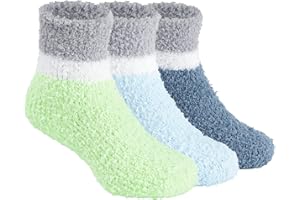 Zando Kids Toddler Fuzzy Slipper Socks for Girls Boys Baby Christmas Winter Warm Crew Cabin Cozy Soft Fluffy Socks Gifts