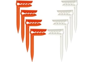 SHIDOW Beach Stakes, Outdoor Towel Anchor Stakes Picnic Mat Clips, Clamps Picnic Blanket Holders, Towel Sand Spikes, Beach Accessories for Vacation (8 PCS Orange, White)