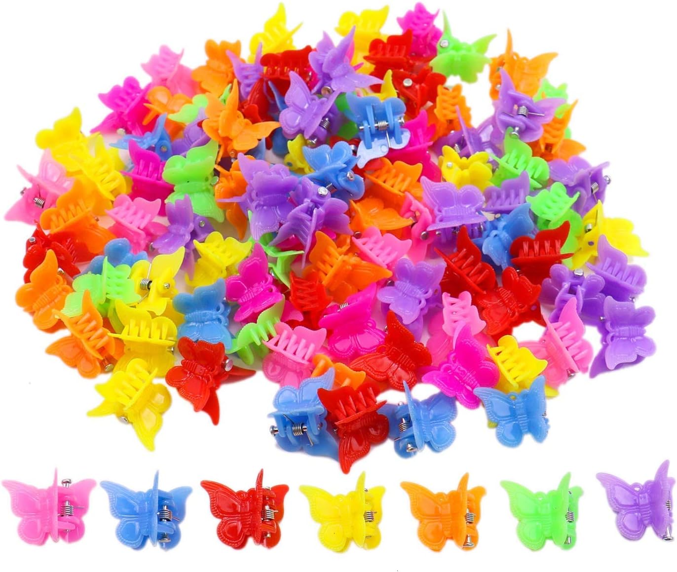 100 Pack Butterfly Hair Clips for Girls and Women, Beautiful Bulk Small