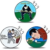 Ugotit Golf Ball Marker with Magnetic Hat Clip, Magnetic Golf Ball Marker for Putting, Removable Golf Ball Marker Hat Clip Accessory Funny Gifts, for Happy Gilmore, for Tiger Woods