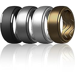 Egnaro Men's Silicone Rings 10mm Wide 2.5mm