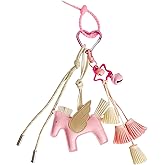 QTMY Cute Horse Tassel Keychain Bag Charms for Handbag Purse Backpack Accessories for Bogg Bag,653