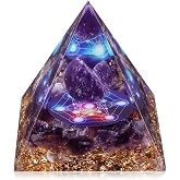 Hopeseed Orgone Pyramid for Positive Energy, Orgonite Amethyst Healing Crystal Pyramids for Reduce Stress Chakra Reiki Healing Meditation Attracts Lucky and Success