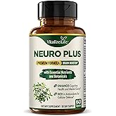 Neuro Plus Brain Supplement - Nootropic for Memory, Focus & Clarity - Neuro Brain and Focus Supplement with Bacopa Monnieri & DHA - Cognitive Support Formula - 60 Capsules