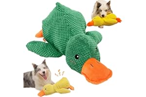 PUREADEE Mellow Dog Calming Duck, The Mellow Dog Duck, Calming Duck Dog Toy, The Mellow Dog Calming Pillow, The Mellow Dog Calming Duck Dog Toy, Dog Duck Toy with Quacking Sound For Indoor Dog (Green)