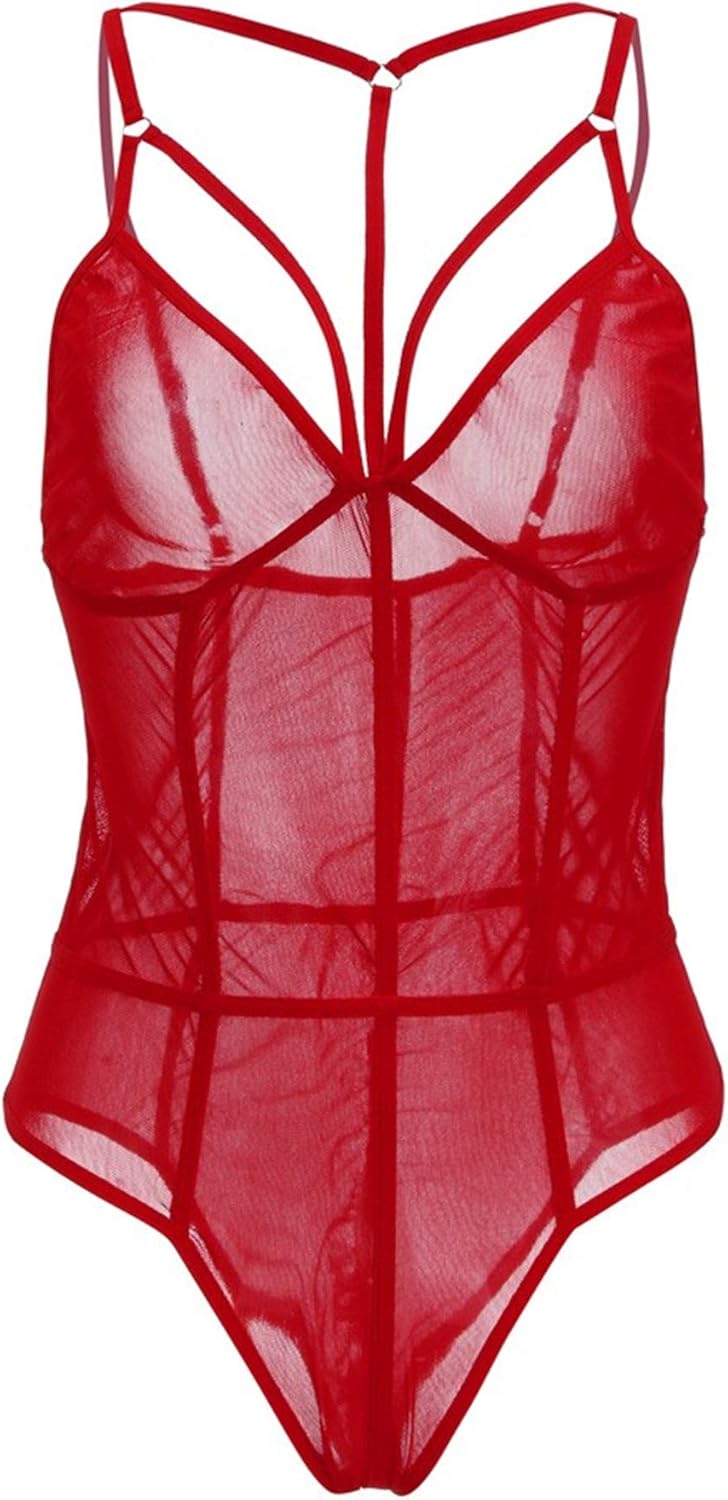 red mesh bodysuit