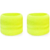 COUVER Neon Dual Layer Athletic Sweat Sport Wristband | 85% nylon 12% rubber 5% spandex, dual layer neon wristband, athletic sweatband, 2.5 x 2.25 inch, 1 pair