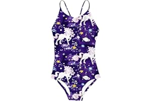 RAISEVERN Girls 1 Piece Swimsuits Bathing Suits for Kids Cross Back Swimwear Beach Summer Swim Suits for 3-10 Years