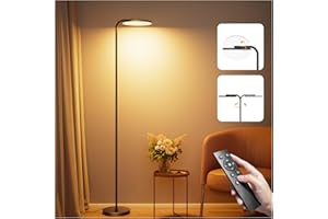 SIBRILLE 36W LED Floor Lamp, Super Bright Standing Lamp, Modern Stepless Dimmable Torchiere Tall Lamp with Remote Control, Rotatable Reading Floor Lamps for Living Room, Bedroom, Office