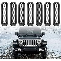 SKUNTUANG Black Car Front Mesh Grille Inserts Clip-in Grille Guard For 2007-2015 Jeep Wrangler JK & Wrangler Unlimited(Pack o