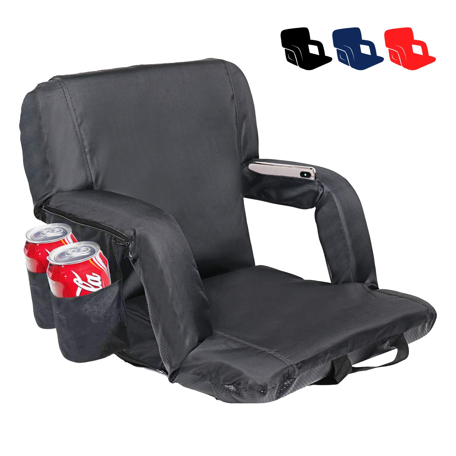 Best Portable Reclining Seat Padded Cushion Camping Chair Backpack Beach