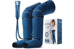 UMARMUNG Air Compression Leg Massager with Heat - Ideal Christmas, Mother's Day and Father's Day Gifts for Men, Women, Dad, Mom - Relieves Foot and Knee Pain, Eases Varicose Veins, Cramps, Swelling and Edema