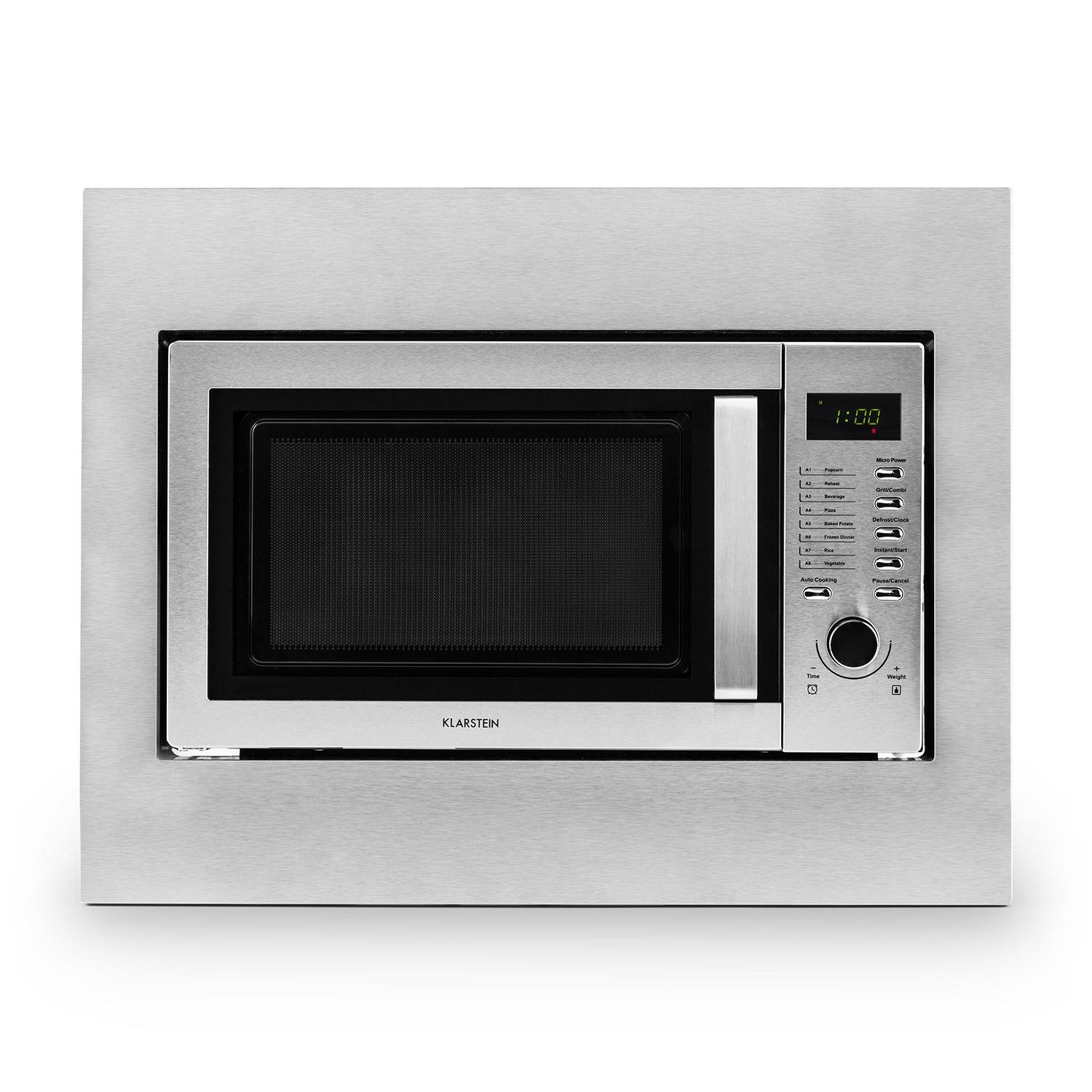 800 Watt, 23l, a incasso, piatto girevole, 8 programmi automatici, display  LCD, timer argento Klarstein Steelwave forno a microonde Forni a microonde  combinati con convezione urban-earth.co.uk