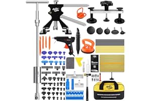 Super PDR Paintless Dent Repair Kit, Car Dent Removal Tools, PDR Tools, Dent Puller Kit with Dent Lifter, Bridge Puller, Slide Hammer T-Bar for Car Body Dents, Kit Includes Glue Removal Tool