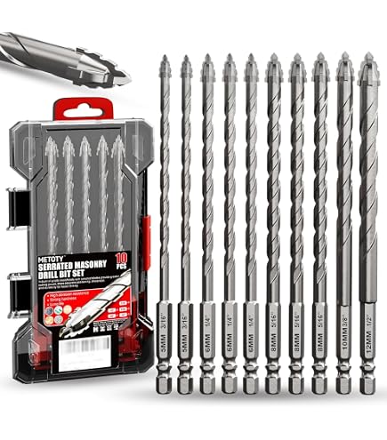 Set De 5 Forets Sec 6mm Dentelés Excentriques Avec Tige Hexagonale - Pour Bois, Plastique, Carrelage Et Béton