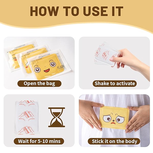 BODY WARMERS WITH ADHESIVE-10 RANDOM EXPRESSIONS-10 INDIVIDUAL WARMERS