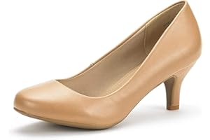 DREAM PAIRS Women's Luvly Bridal Wedding Party Low Heel Pump Shoes
