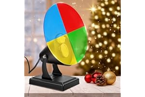 NNG Christmas Tree Color Wheel with 2PCS E27 LED Light,Red/Yellow/Blue/Green Rotating Color Wheel Lights,120V 5W LED Light Revolving Colors Wheel for Vintage Silver Tinsel Retro Aluminum Christmas Tree