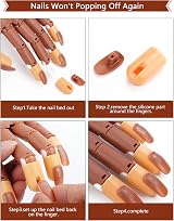 Deciniee Practice Hand for Acrylic Nails w/ 300 Refill Tips Flexible Adjustable view 2