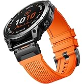 Bandletic Rubber Bands - Compatible with Garmin Fenix 7X Pro, 6X, 5X Watch Bands, 26mm Easy-Fit Band for Fenix 8/51mm/7X/6X Pro/5X Plus/3 HR/Tactix/Enduro