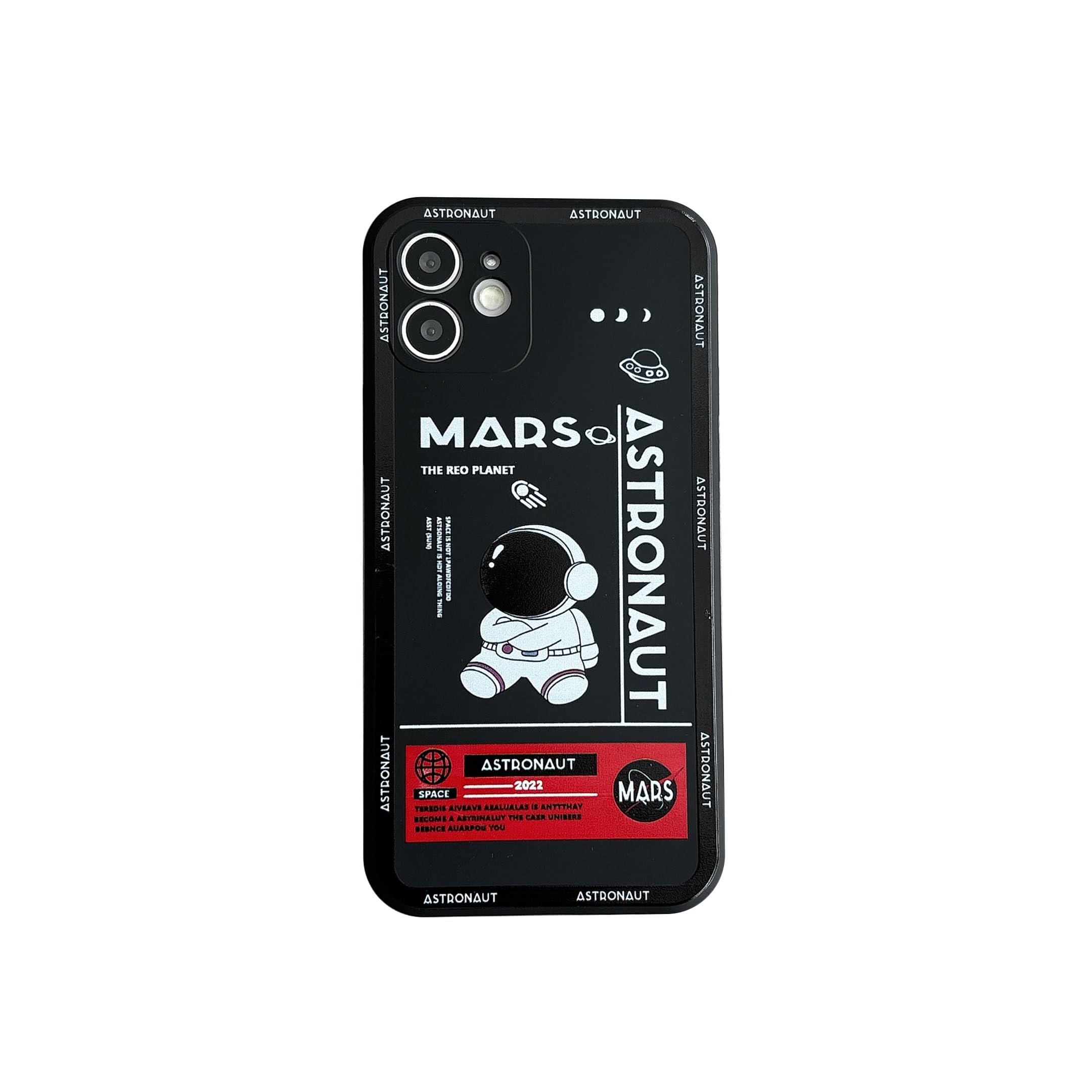 Yonds Queen Compatible with iPhone 11 Cute Case, Cool Cartoon Astronaut Space Mars Rocket Design Stylish Bumper Soft TPU Rubber Protective Anti-Slip Shockproof Fashion Case(iPhone 11, Black) — image 1