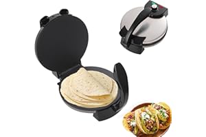 2000W Electric Roti Maker, 12 Inch Automatic Chapati Tortilla Machine,with Indicator Lights, Adjustable Temperature, Double-s